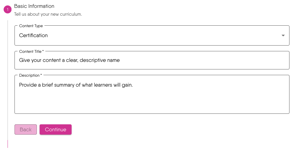 Step 1: Basic Information